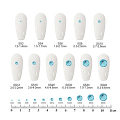 ELEEGEM DIY crystal rhinestones aquamarine for clothing and accessories.