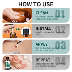 ELEFOCUS wart remover liquid applied to plantar wart area for treatment