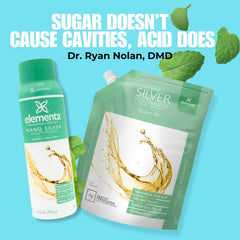 Adult oral care routine with Elementa Silver mouth rinse