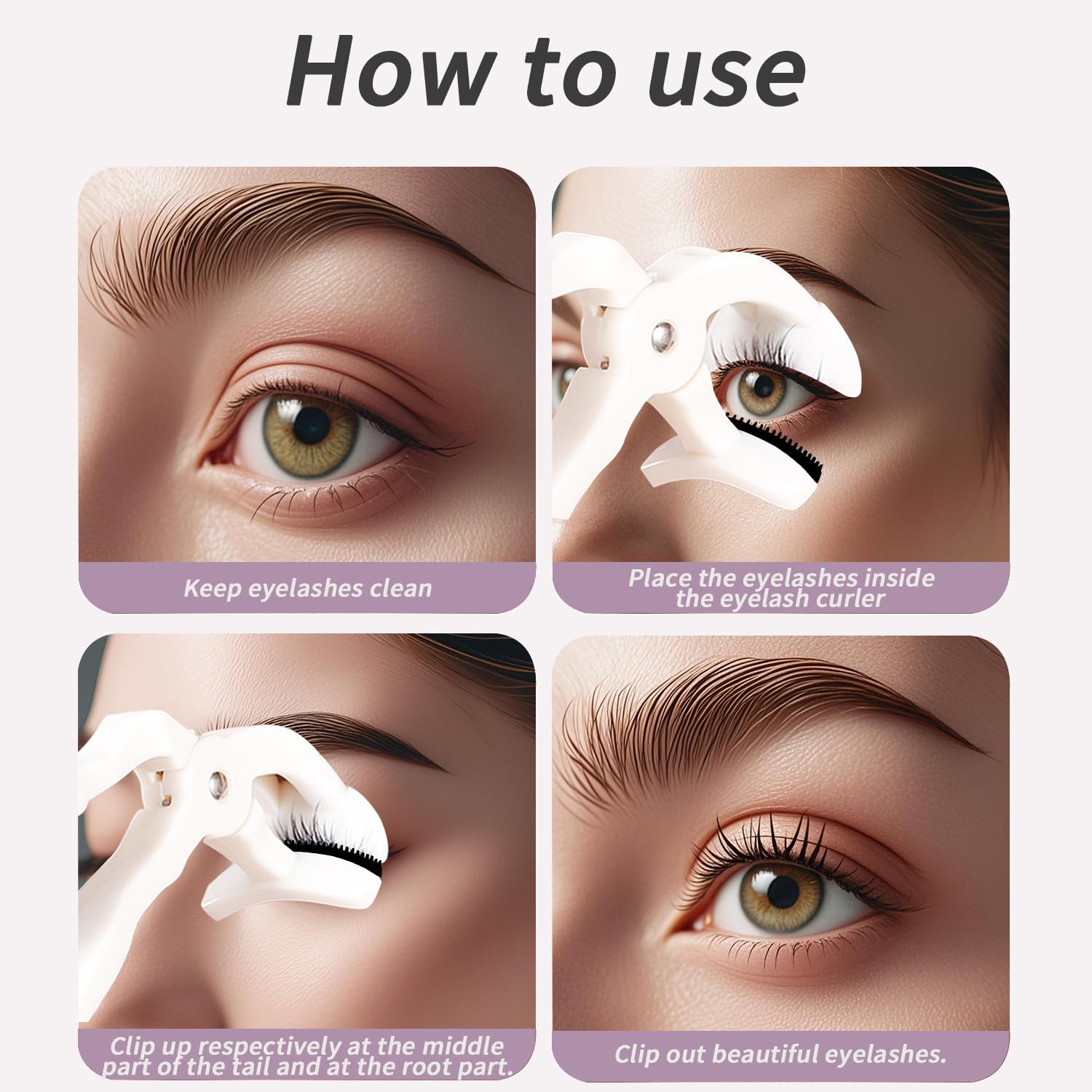ELESDA eyelash curler anti-slip grip for comfortable makeup application.