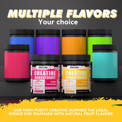 Healthy pre-workout energy boost concept with gummies