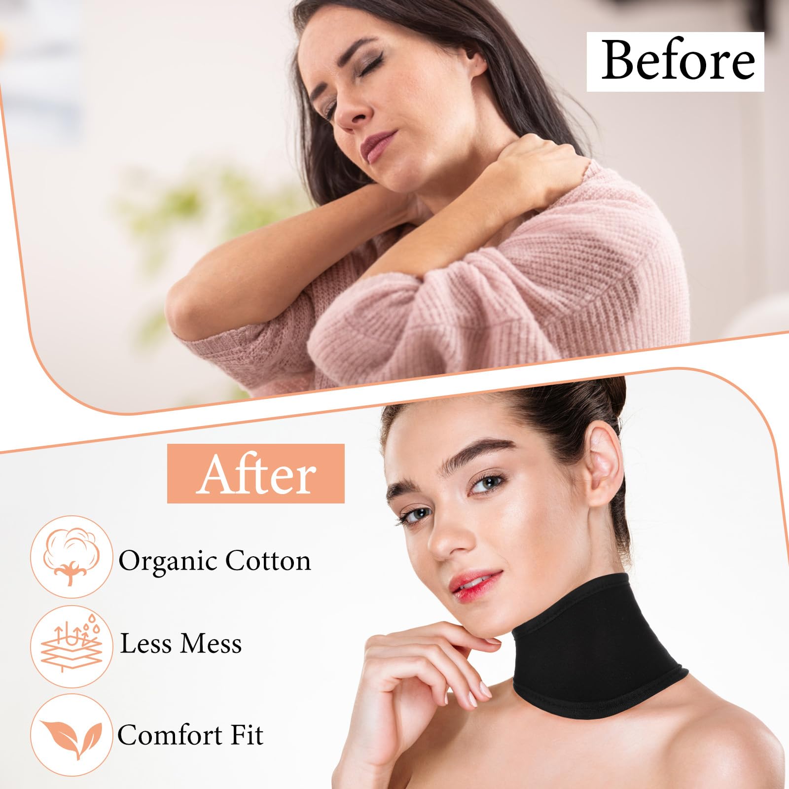 Material detail of castor oil neck wrap