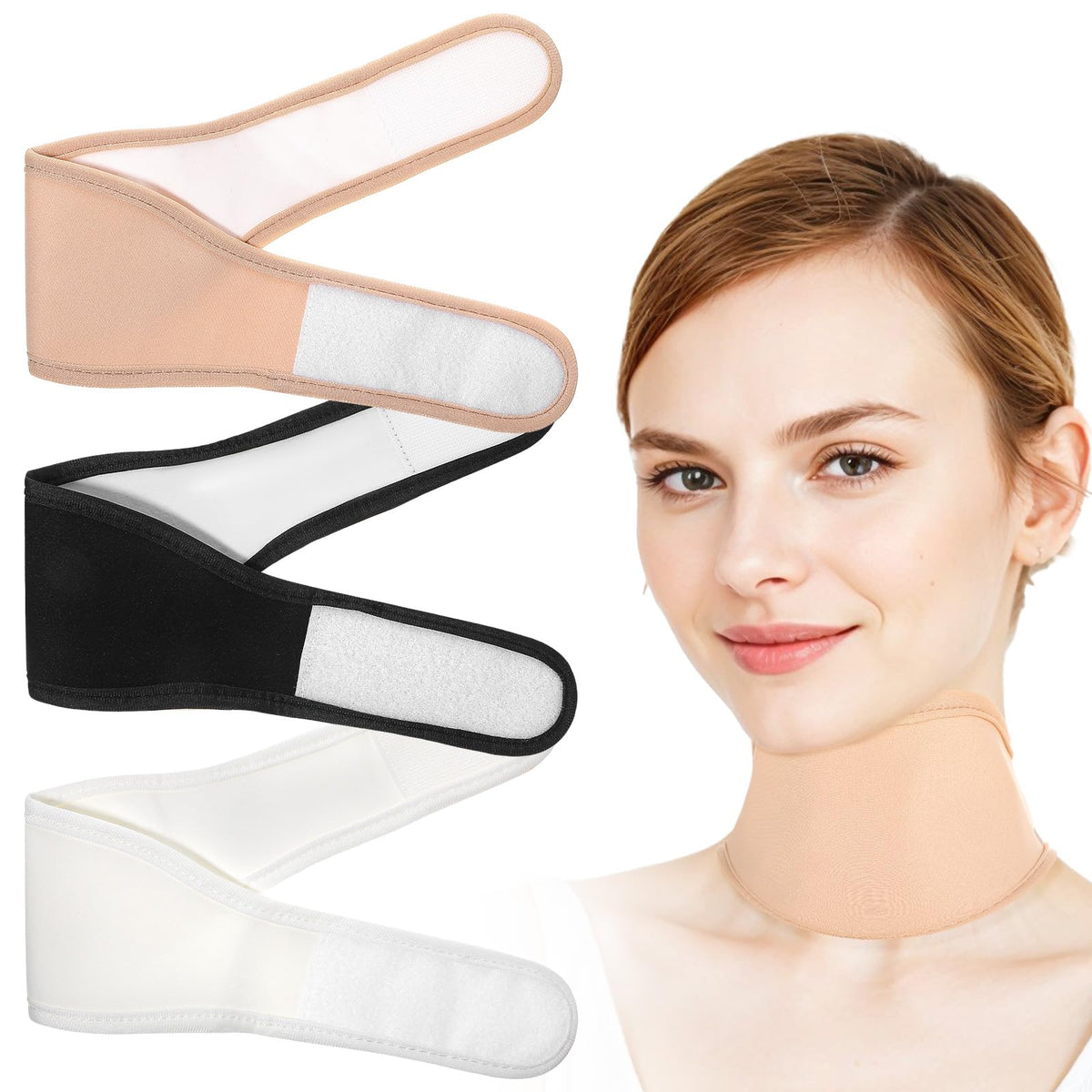White ElevateTech castor oil neck pack front view