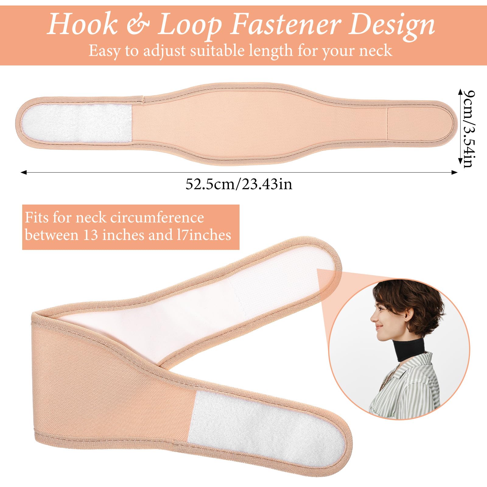 White neck wrap worn for neck comfort