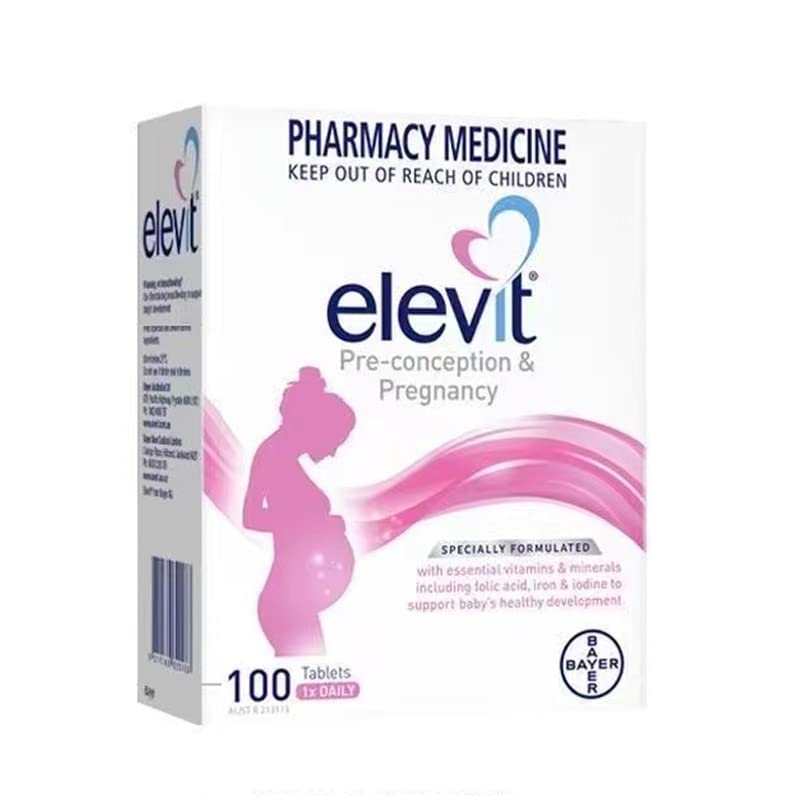 Elevit TAB with Iodine 100s bottle side view with label