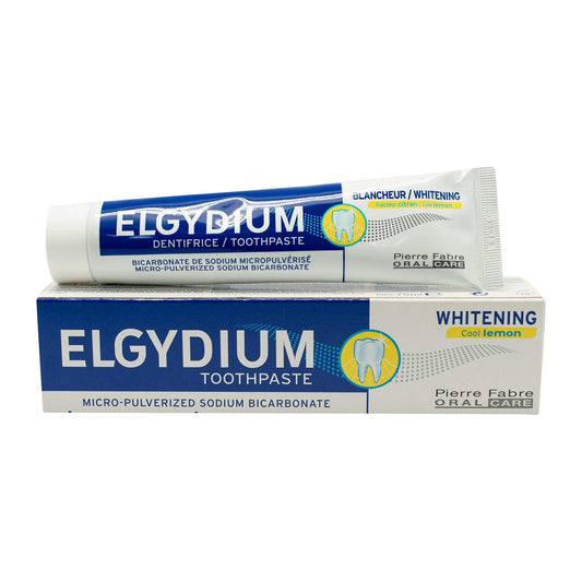 Tube of Elgydium Whitening toothpaste - lemon flavor