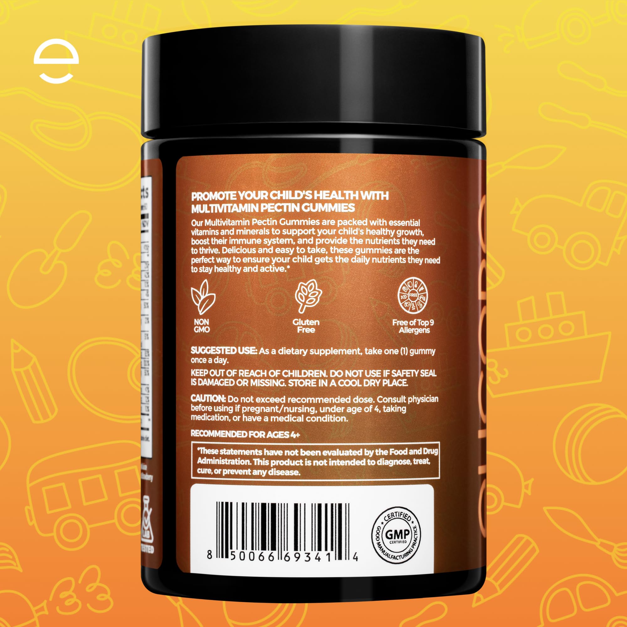 60-count bottle of ELICORE Kids Multivitamin Gummies