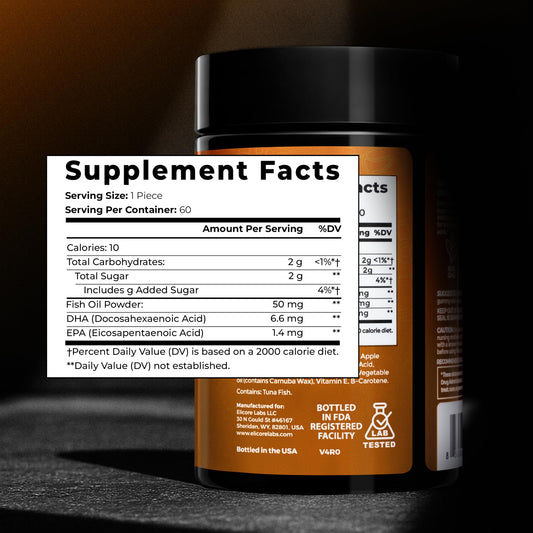 Orange flavor ELICORE Kids Omega-3 Gummies