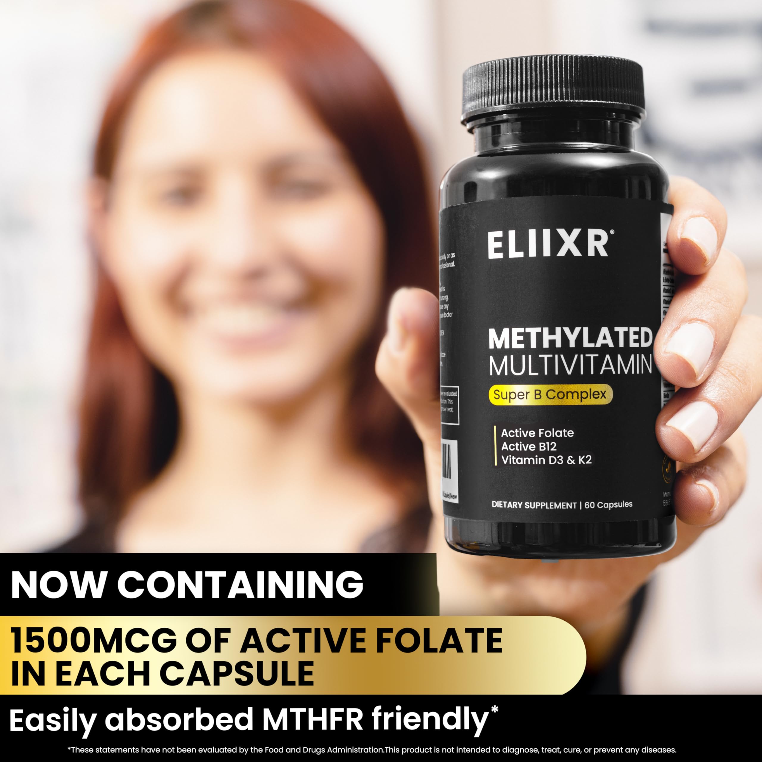 Seven essential B vitamins included in the methylated multivitamin