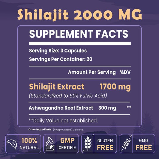 Close-up of Shilajit resin capsules