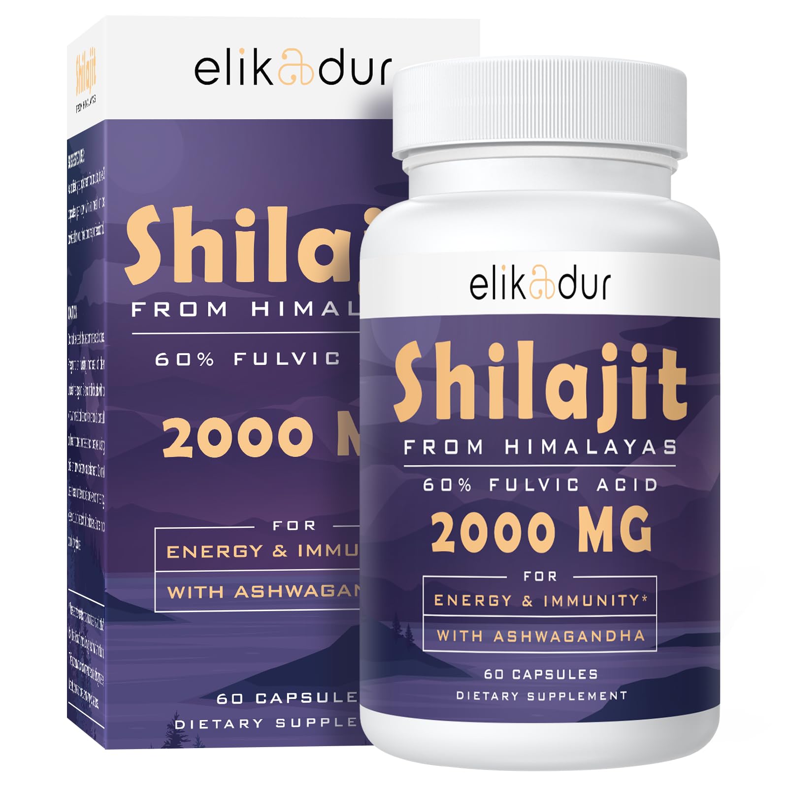 60 capsules bottle with testing seal and label