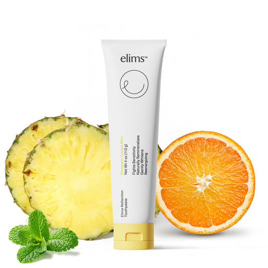 ELIMS Nano Hydroxyapatite toothpaste tube label
