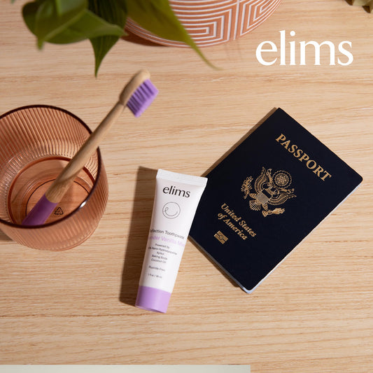 Elims nano hydroxyapatite toothpaste 1oz travel tube front view
