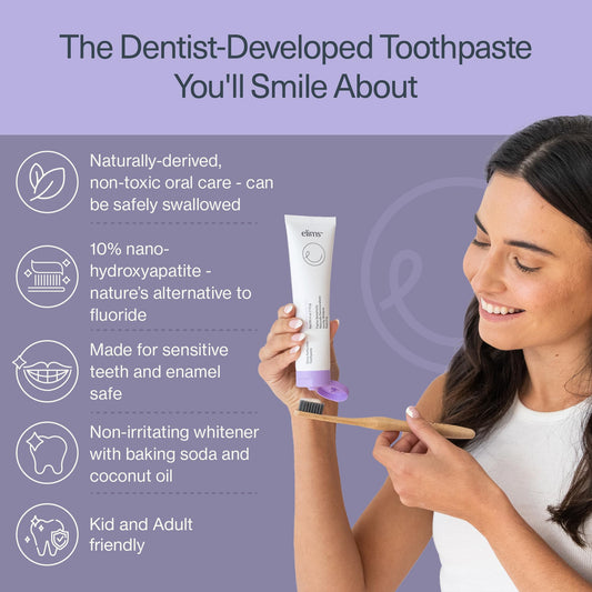 Elims Nano Hydroxyapatite Toothpaste 4oz back label