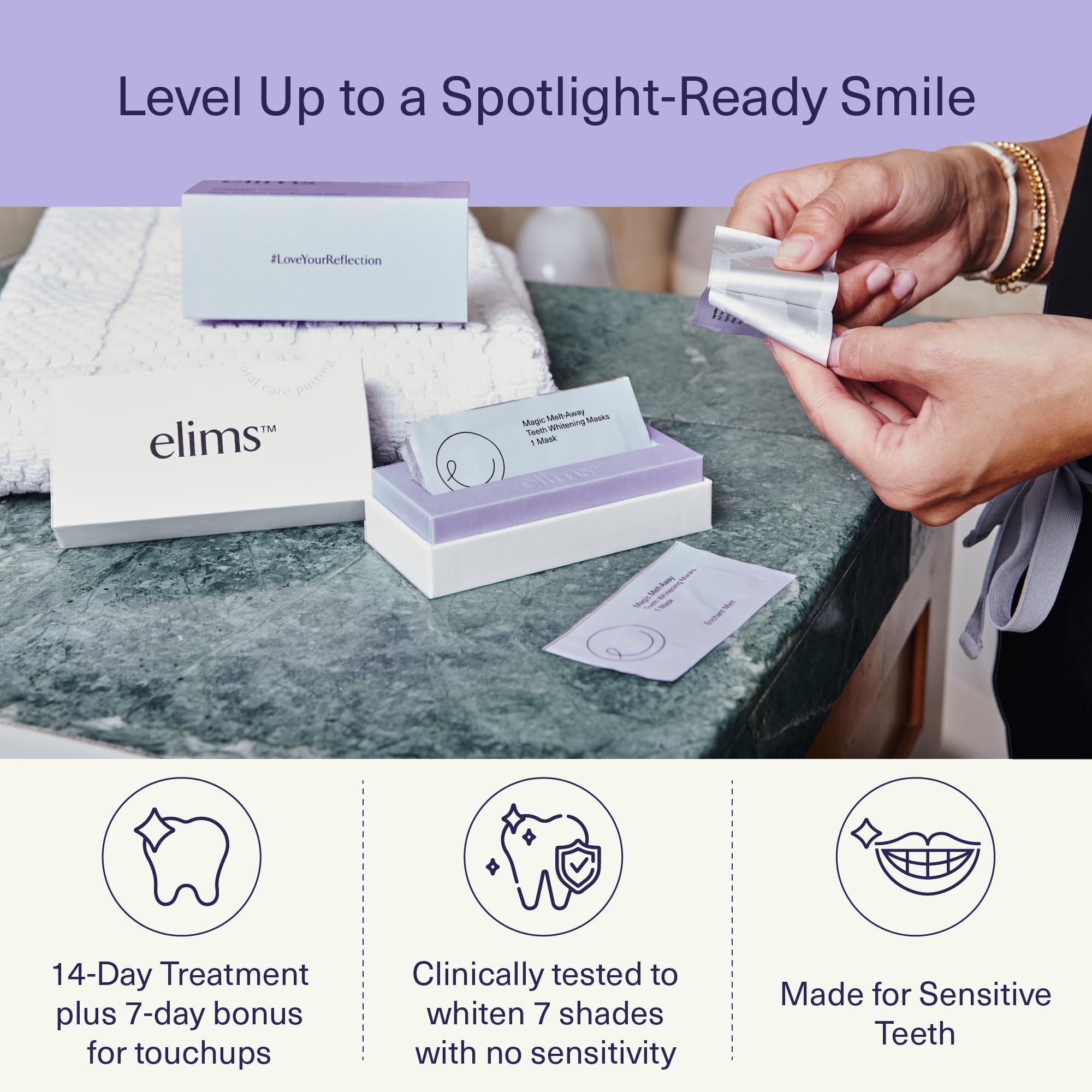 Whitening ELIMS strips for sensitive teeth