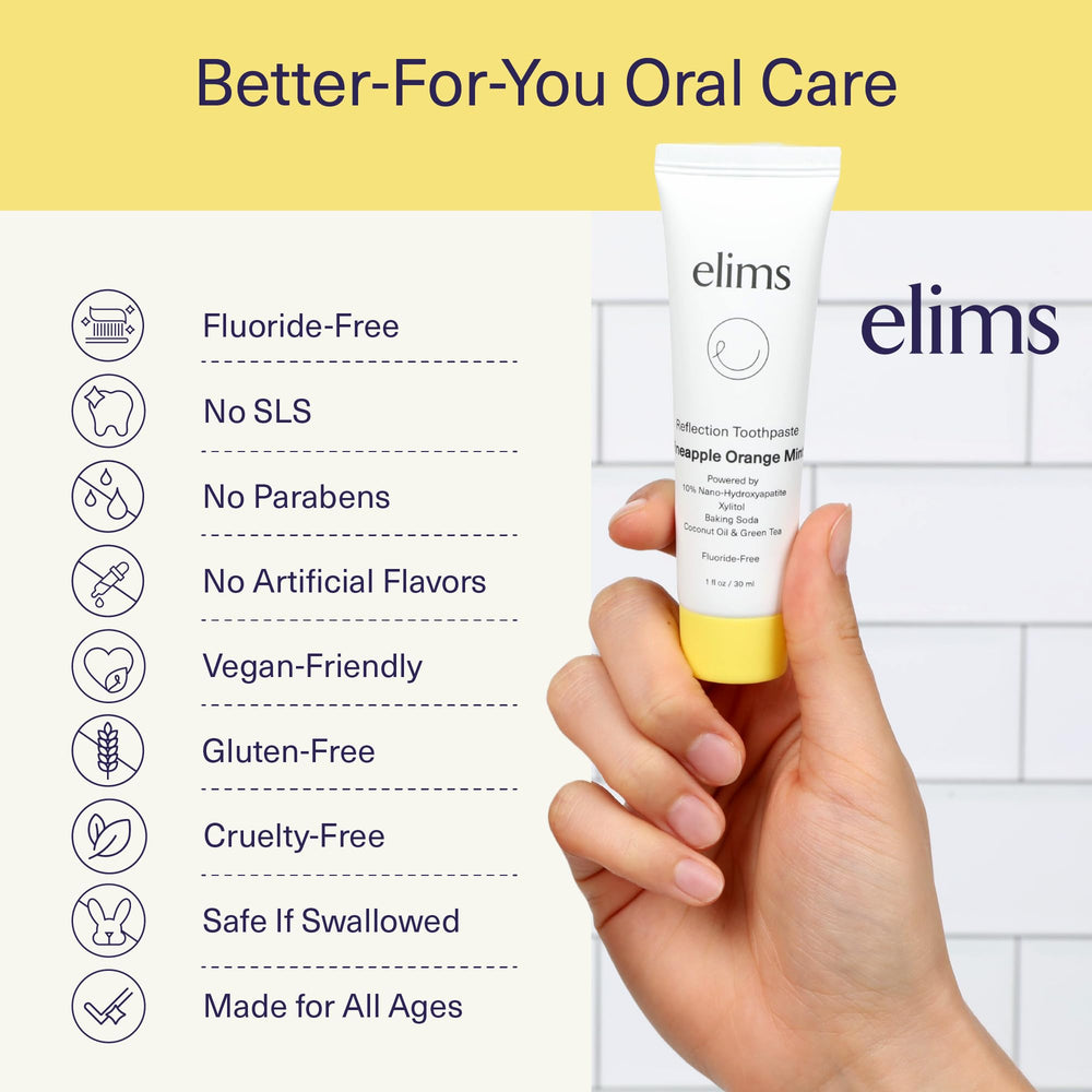 ELIMS toothpaste 1oz tube close-up