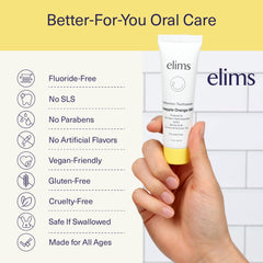 ELIMS toothpaste 1oz tube close-up