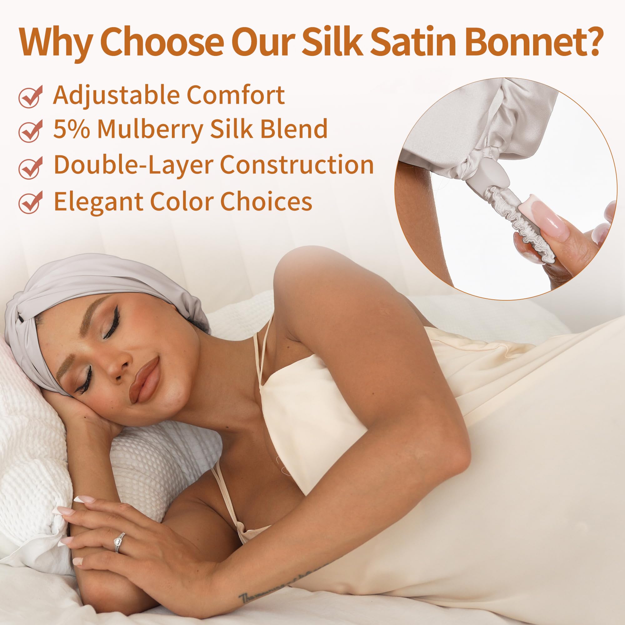 ELIO 5 percent Mulberry silk double-layer fabric for smoother nights.