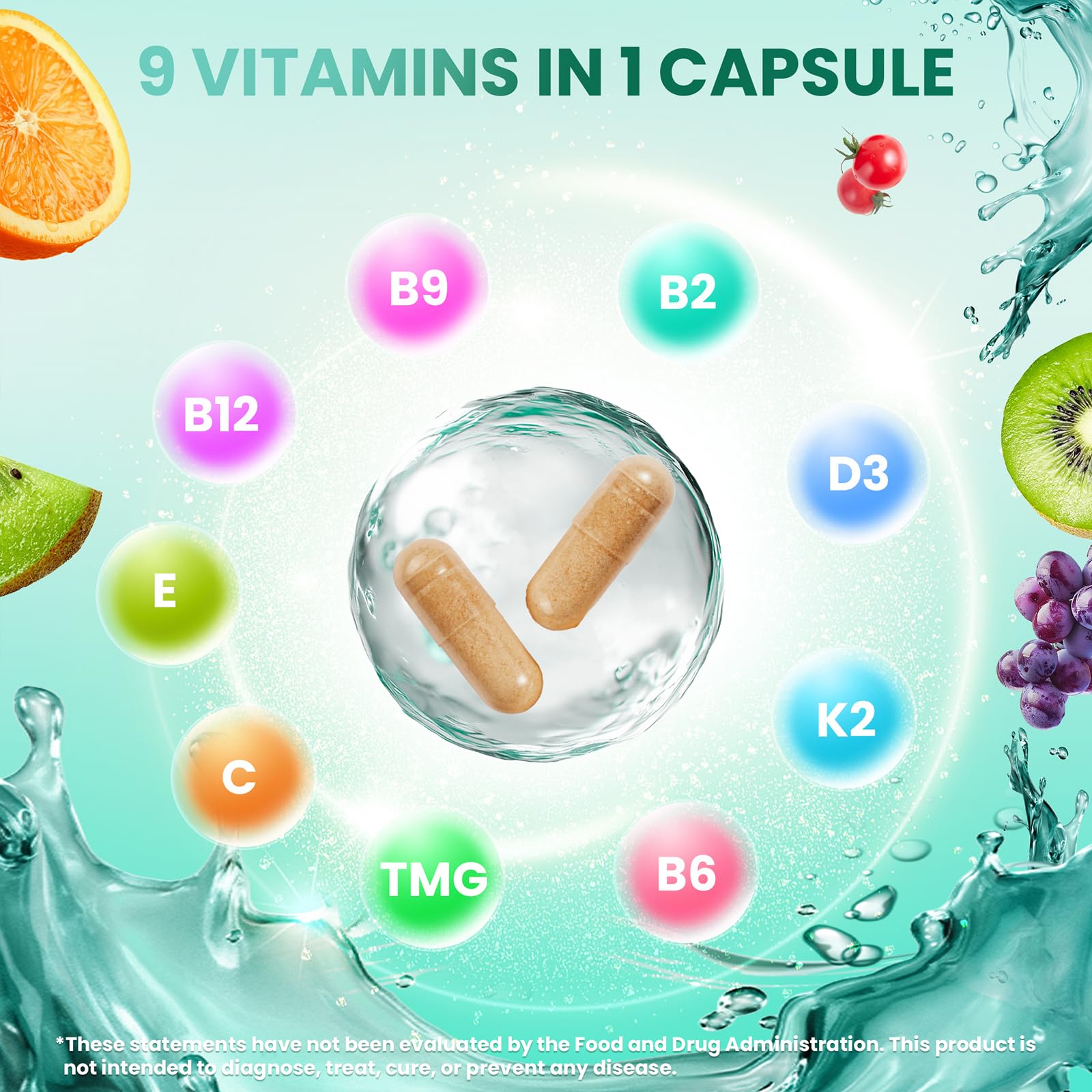 Graphic depiction of methylated B vitamins and TMG for energy support