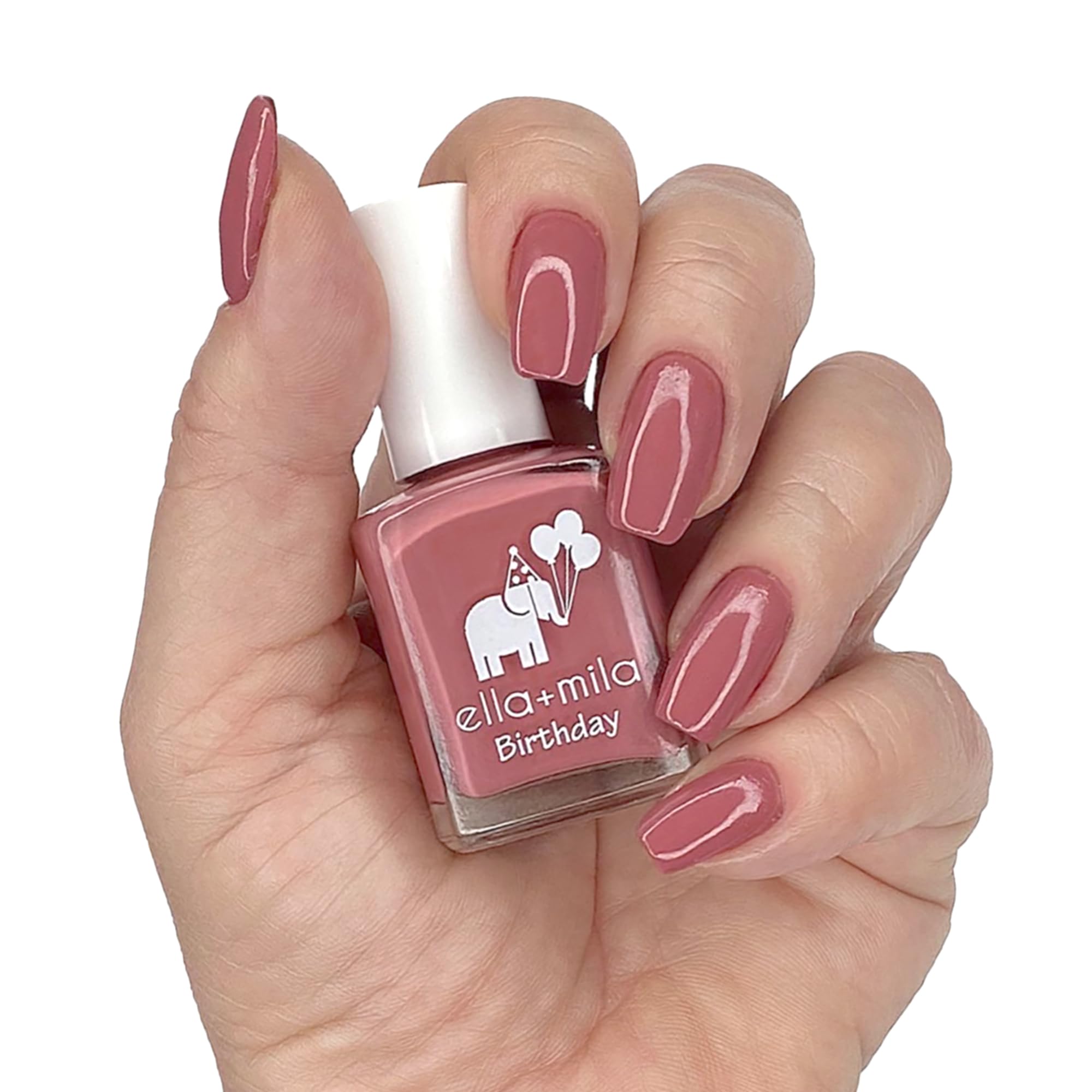 ella+mila Sixth Fix pink polish with 17-free, USA-made formulation.