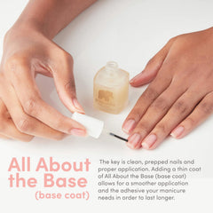 Ella Mila Base Coat features self-leveling formula for even coverage.