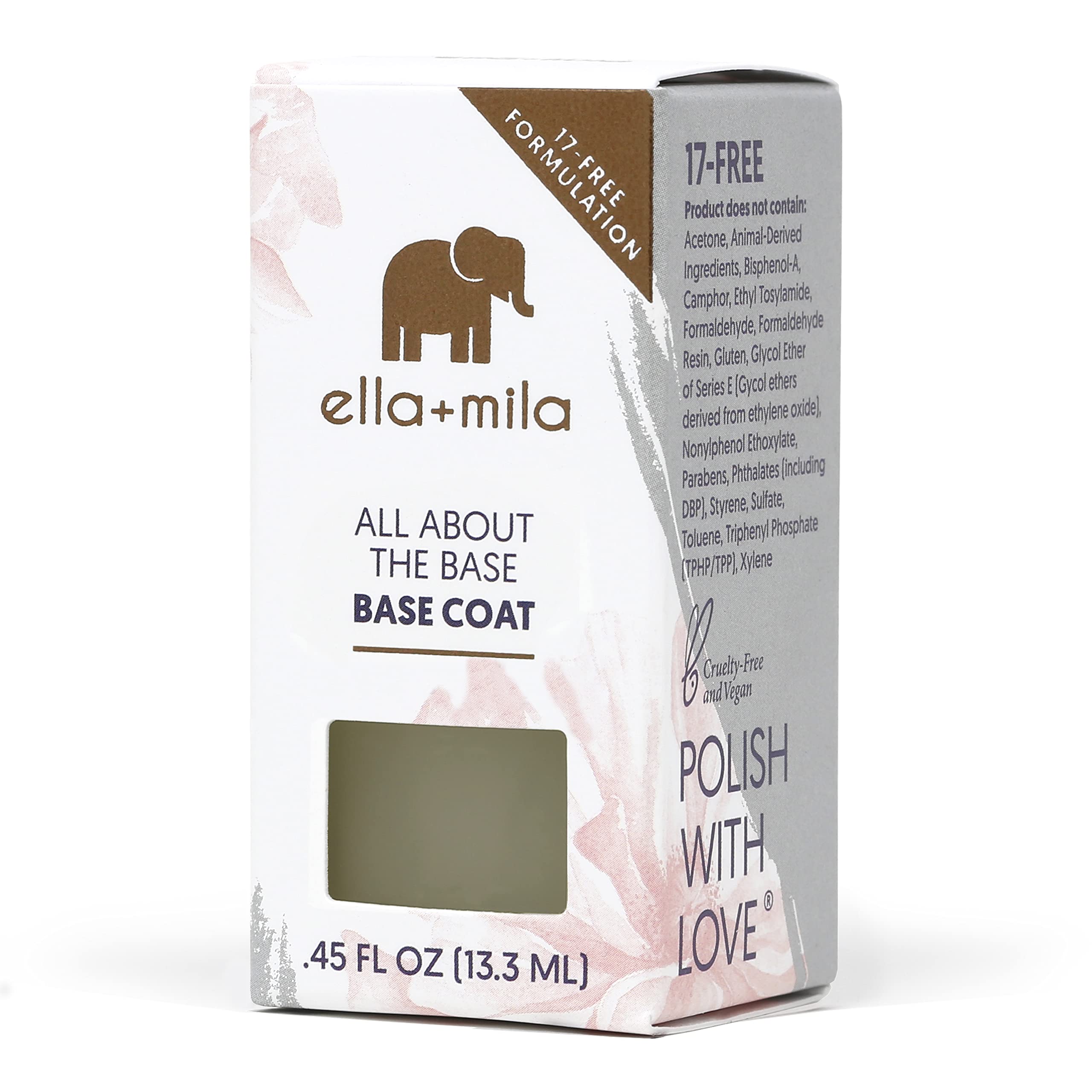 Ella Mila Clear Base Coat adapts to color or stands alone.