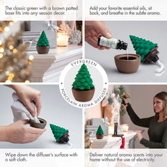 Ellia Christmas Tree diffuser top showcases craftsmanship and easy fragrance release.