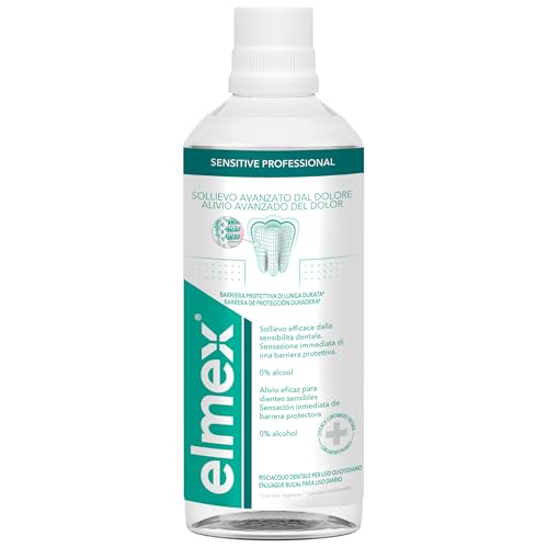 Elmex Sensitive Plus Mouthwash 400ml bottle – side profile