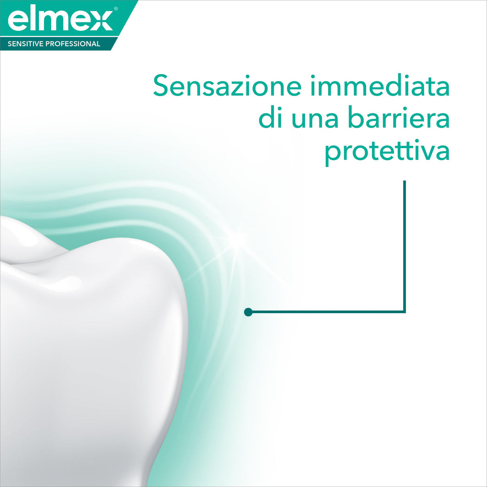 Elmex Sensitive Plus Mouthwash bottle on white background