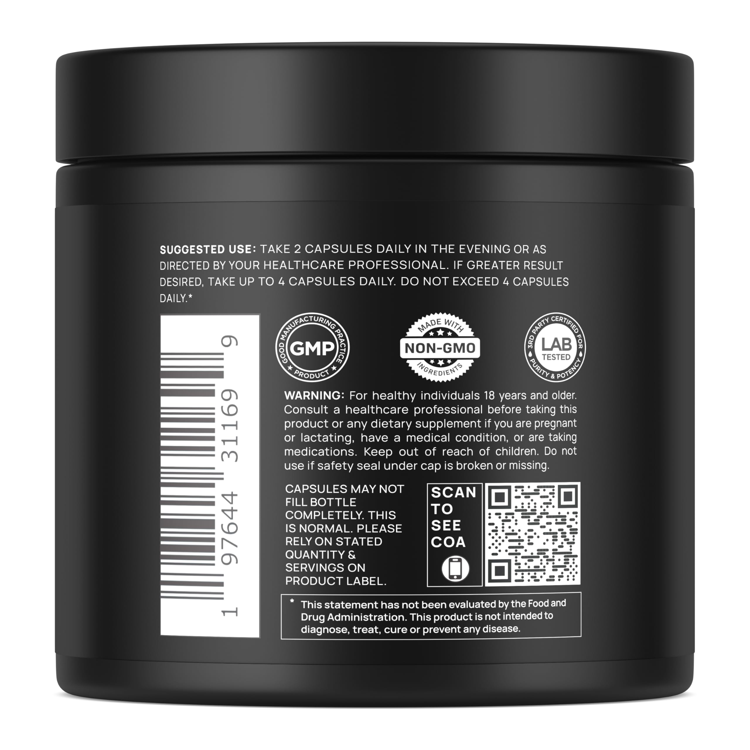 Capsules of ELMNT Triple Sleep Magnesium Threonate