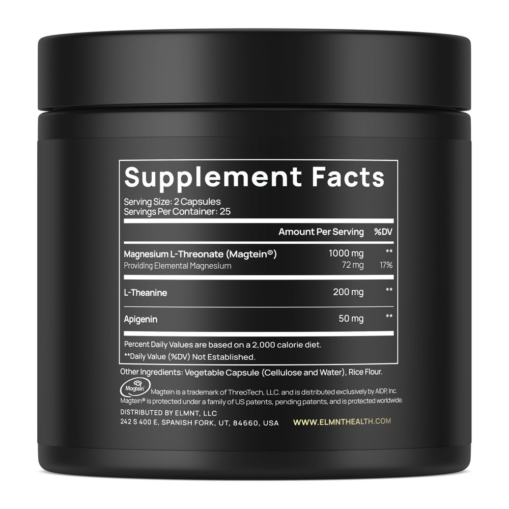 Illustration of Magtein Magnesium L-Threonate, L-Theanine and Apigenin ingredients