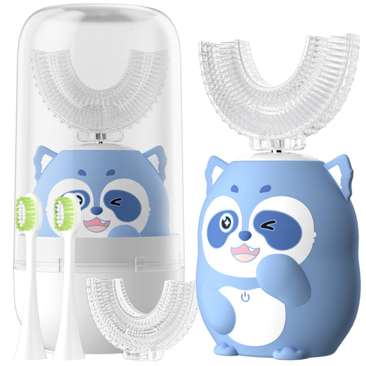 ELOTAME Kids Electric U-Shaped Toothbrush blue front view