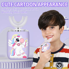 Four soft brush heads included with the unicorn toothbrush