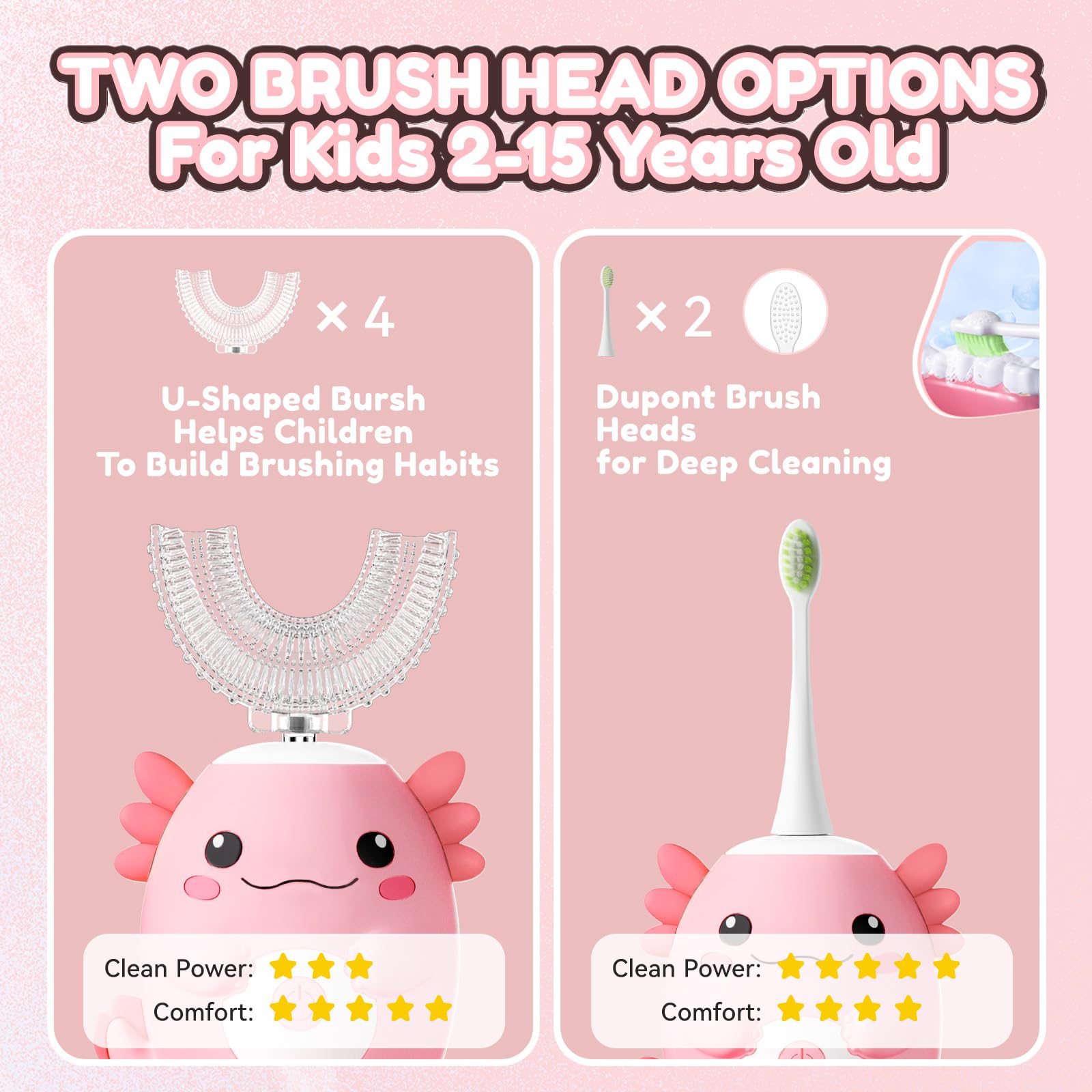 Full set with 6 brush heads for ELOTAME kids toothbrush