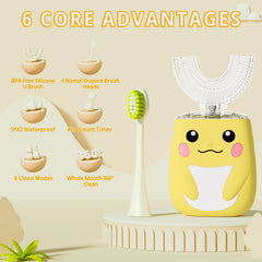 6 cleaning modes indicator on the toothbrush handle