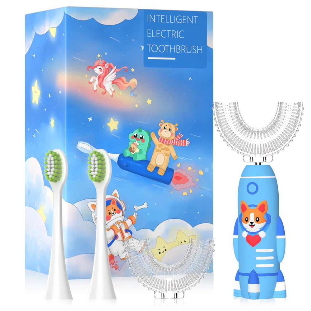 ELOTAME Kids U-Shaped Electric Toothbrush rocket design for kids