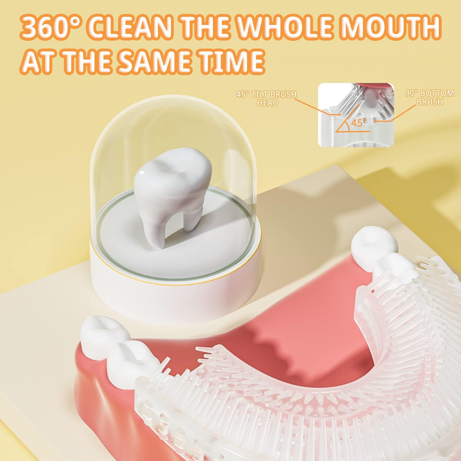 Includes 4 normal brush heads and 2 U-shaped brush heads