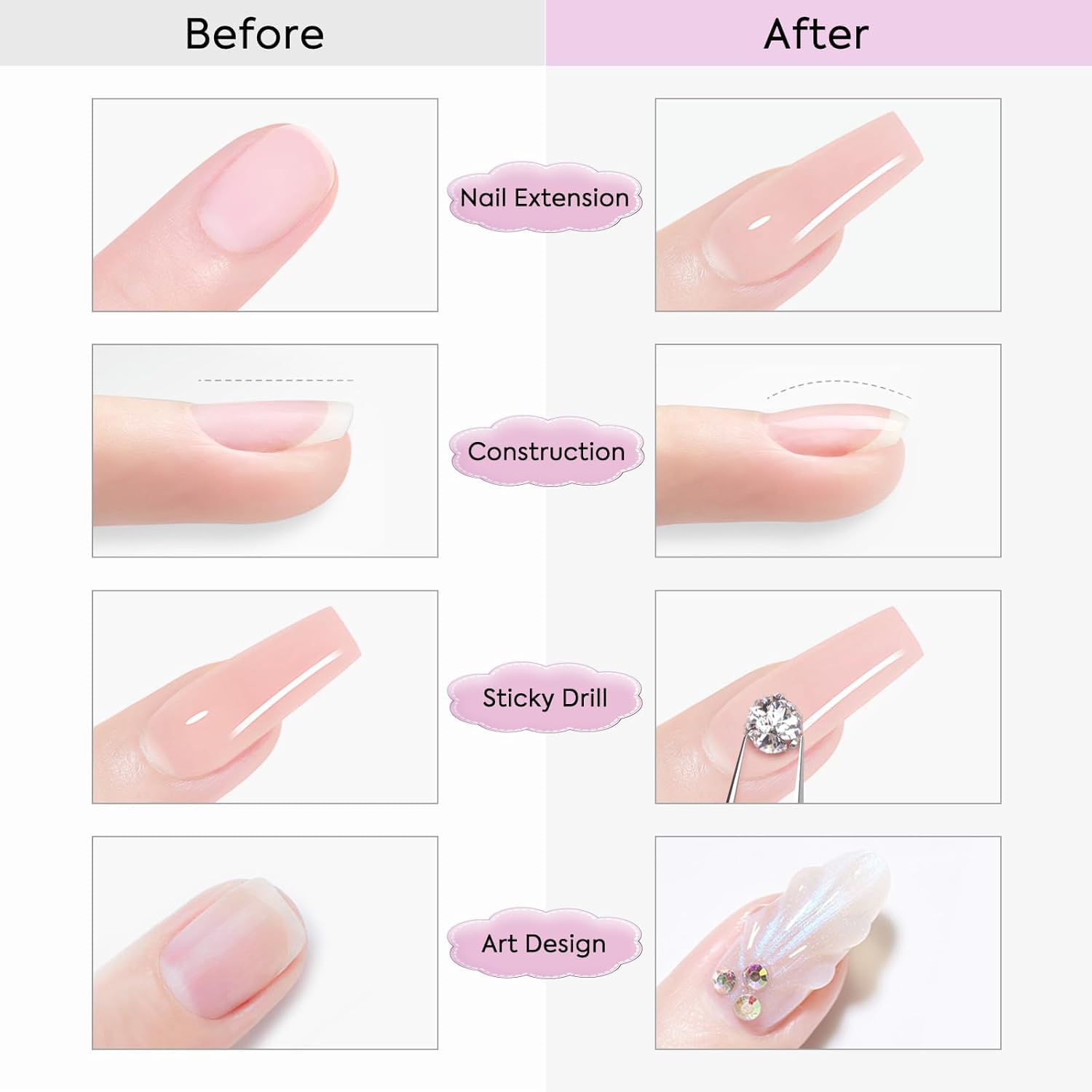 Elova Builder Gel self-leveling formula for even, smooth coverage