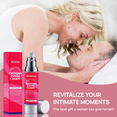 Hands hold Elrisme Estriol Cream tube for easy daily application.