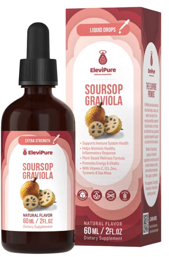 ElviPure Soursop Bitters bottle with dropper