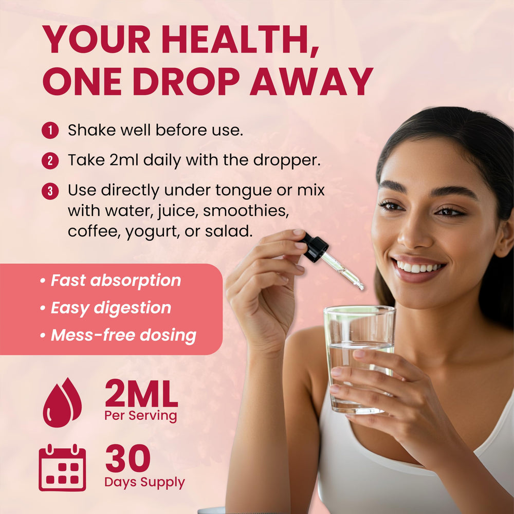 Liquid drops being placed under tongue for sublingual use