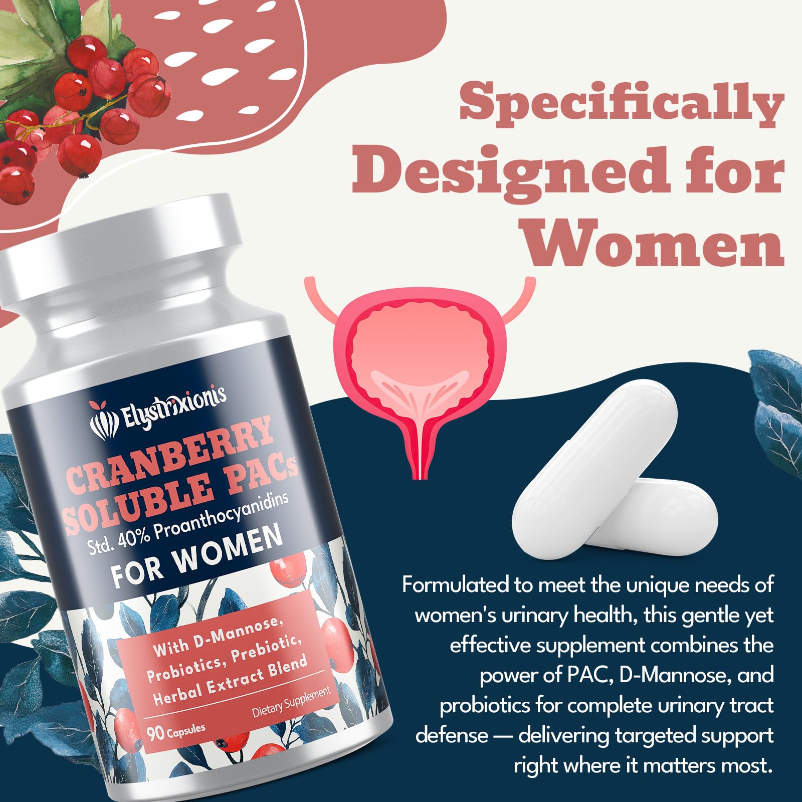 Product designed for women's urinary tract support