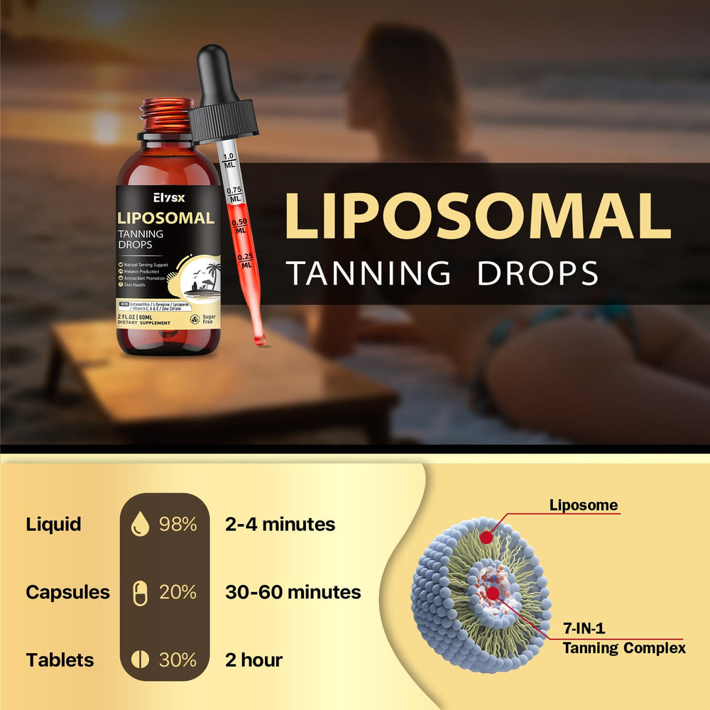 Lemon-flavored Elysx liposomal tanning drops label