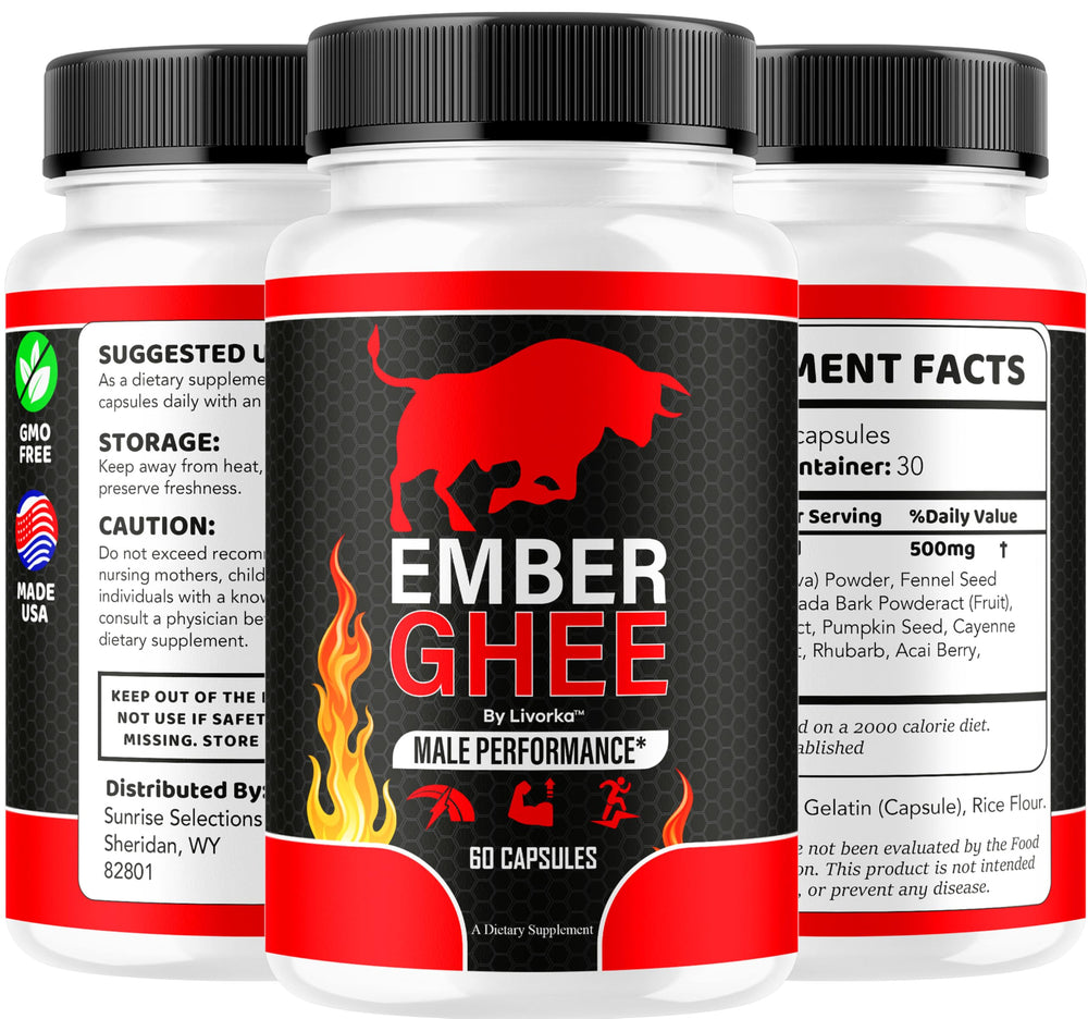 Ember Ghee pills for men product on white background