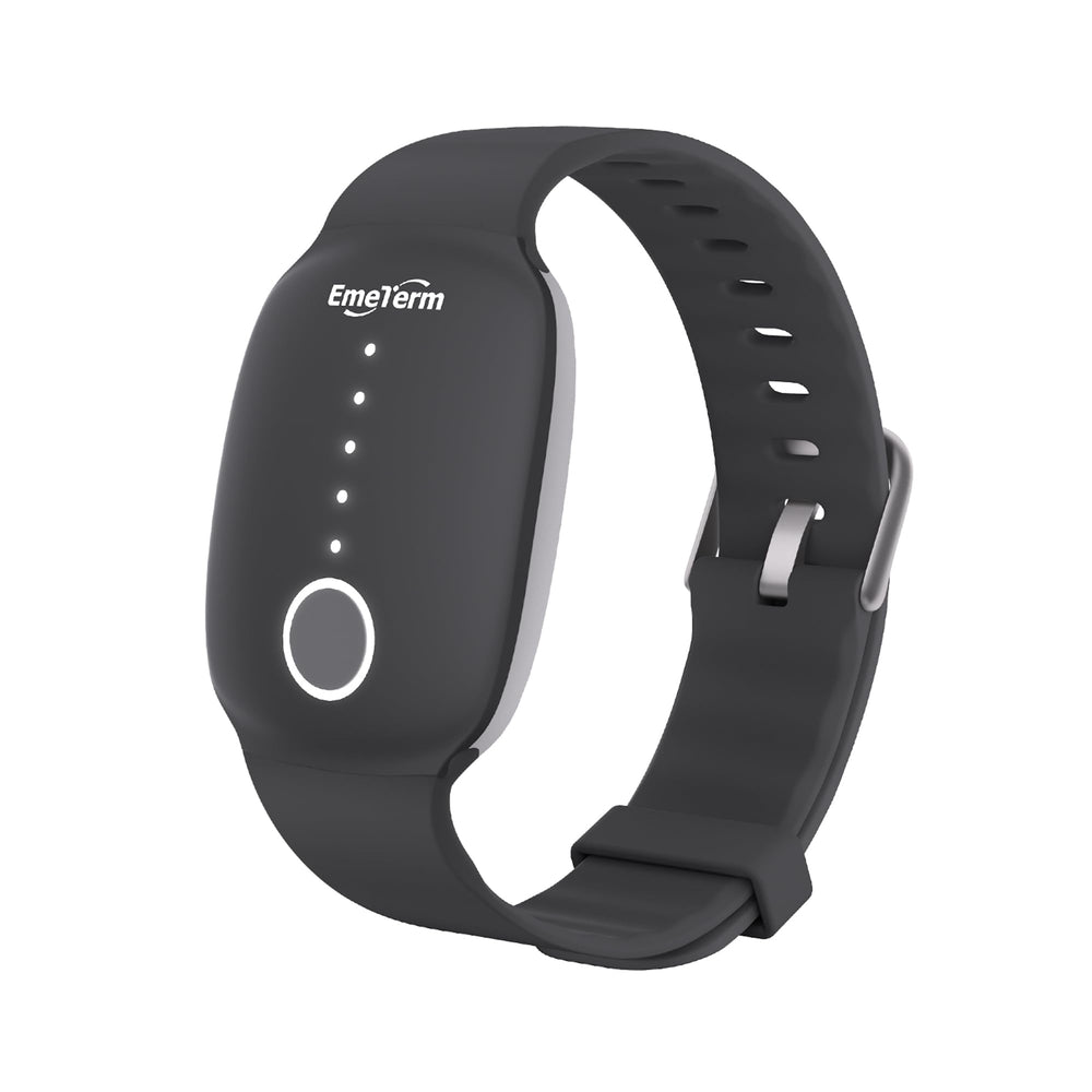 EmeTerm Fashion wristband worn on arm for drug-free nausea relief on the go
