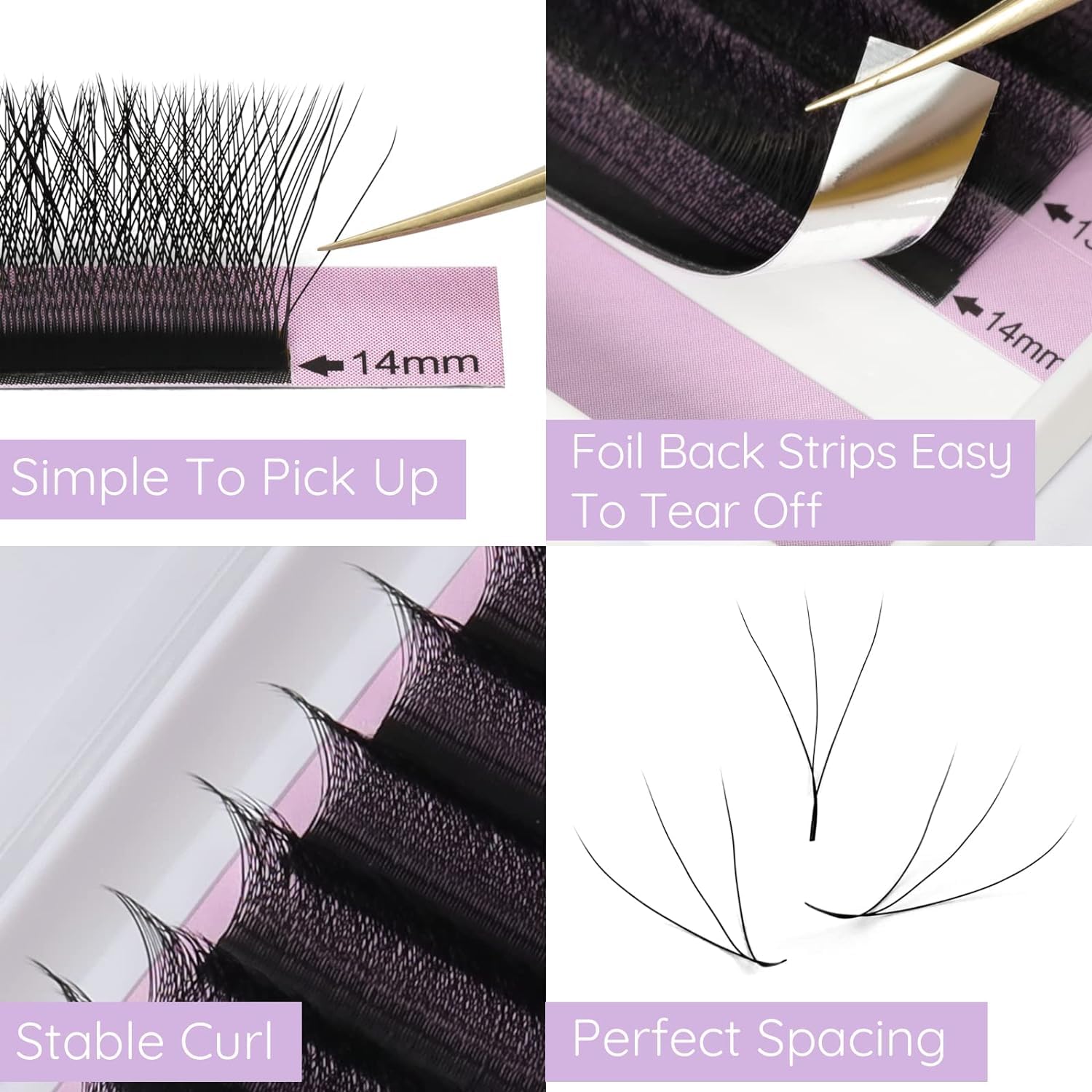 EMEDA W lash extensions 3D fans deliver seamless curl and fullness.