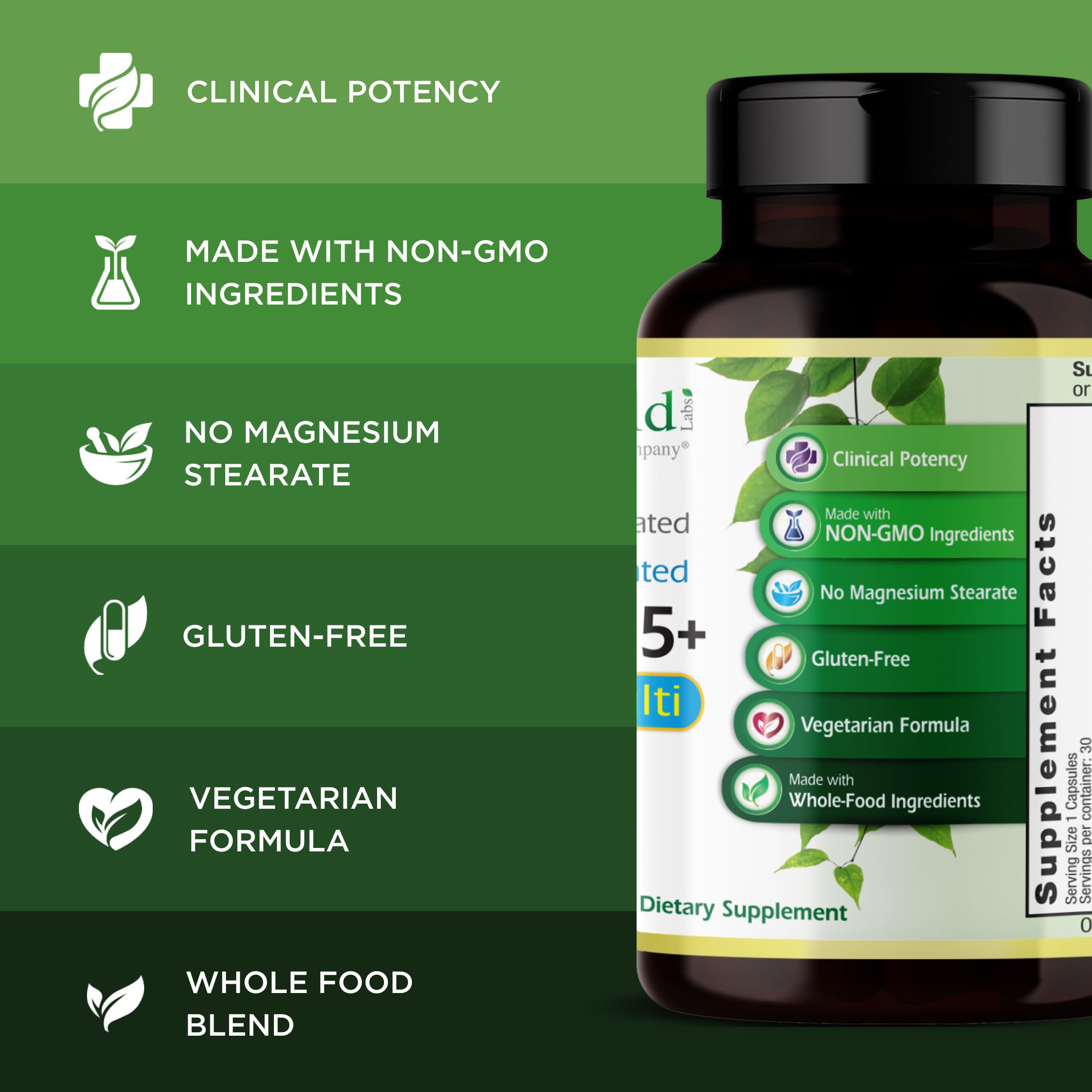 30 vegetable capsules in a bottle