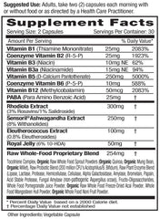 Close-up of coenzymated B vitamins in Adrenal Health formula