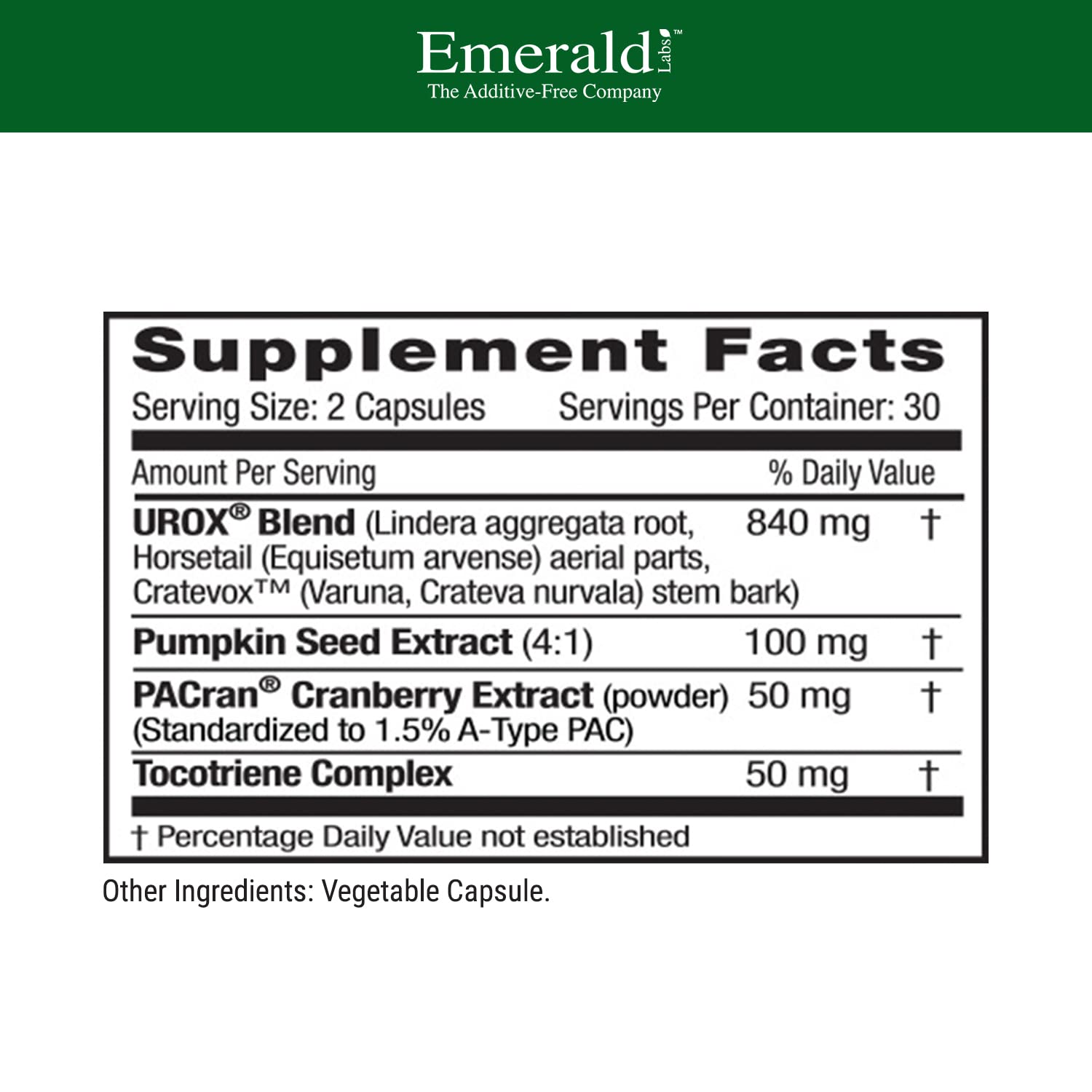 Cranberry extract capsule highlighting UROX urinary tract support