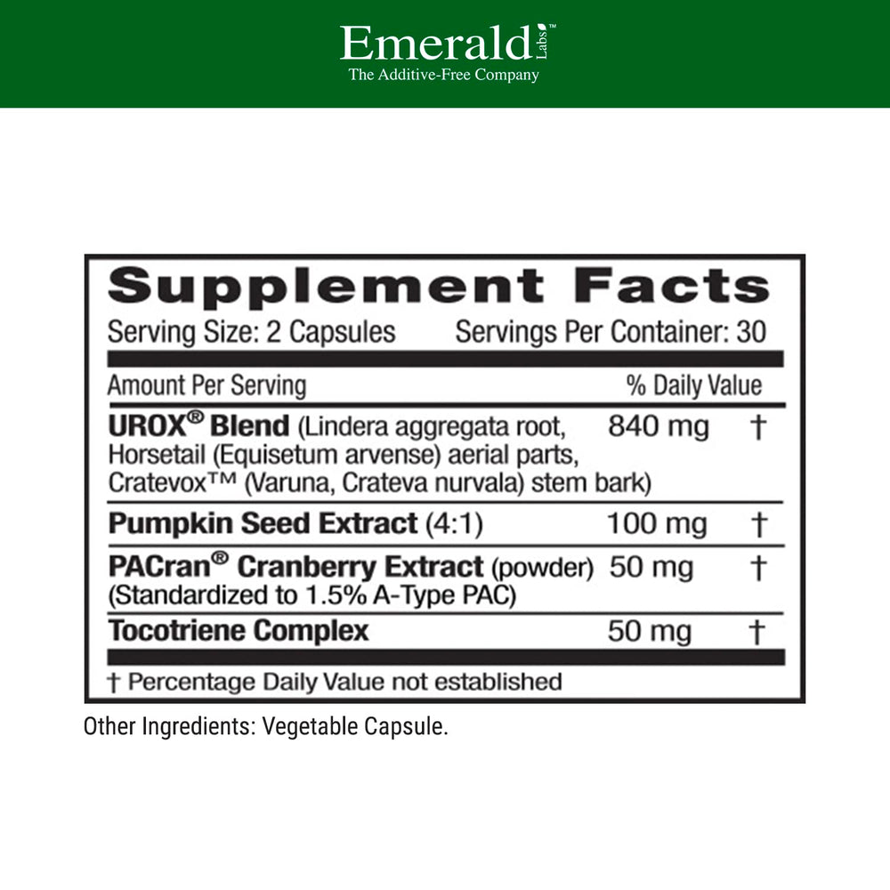 Cranberry extract capsule highlighting UROX urinary tract support